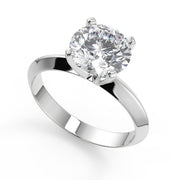 Amara Knife Edge 4 Prong Solitaire Round Cut Diamond Engagement Ring - Nivetta